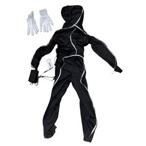 Kids Black Light-Up Stick Man Costume